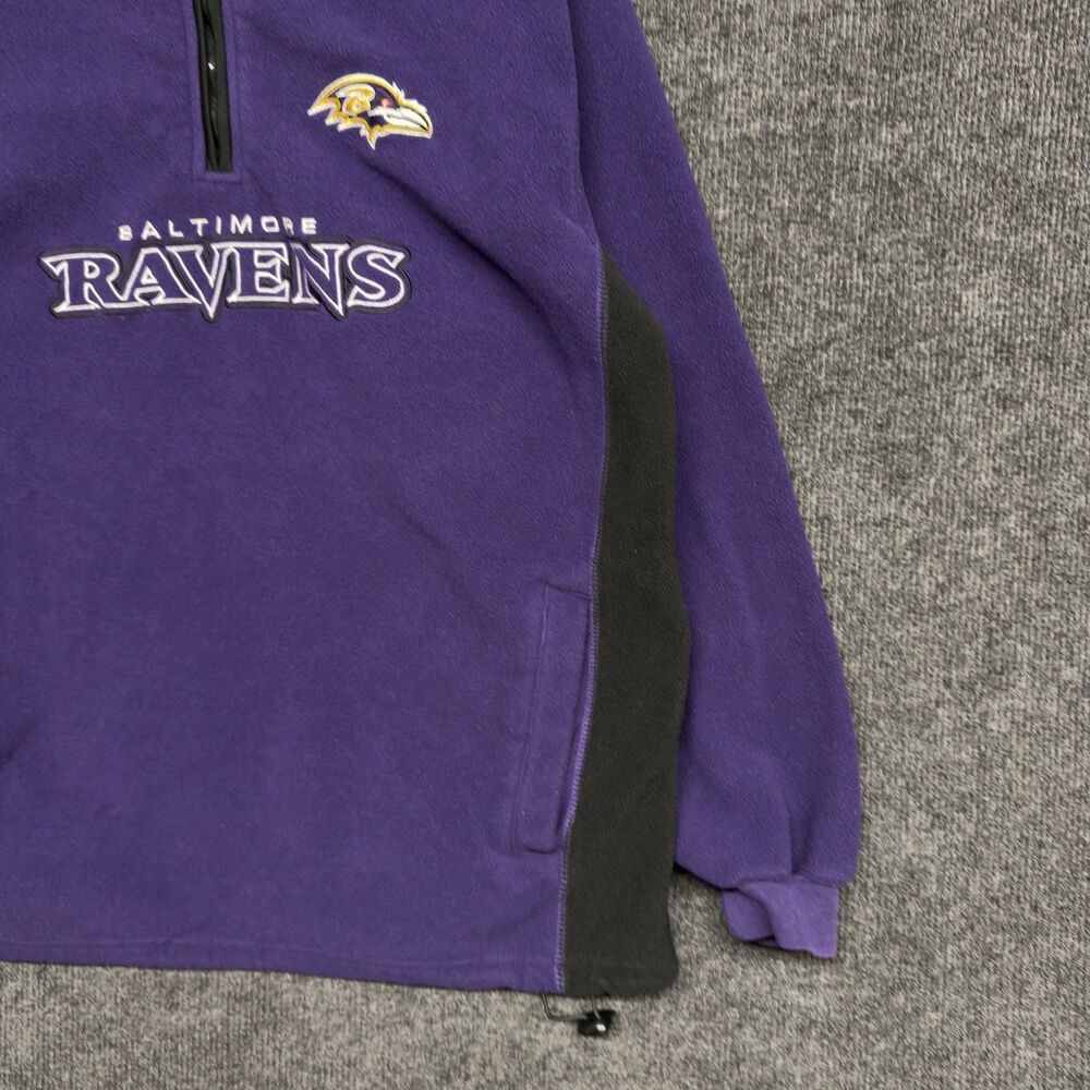 Vintage Baltimore Ravens Reebok Fleece Pullover Quarter Zip Jacket Mens XL Y2K - Picture 3 of 11